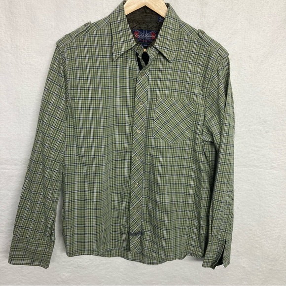 English Laundry Other - English Laundry Hand Sewn Green & Blue Plaid Button Shirt with Epaulets, - L